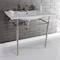 Fauceture KVPB37227W8PN 37-Inch Console Sink with Brass Legs (8-Inch, 3 Hole), White/Polished Nickel KVPB37227W8PN - alternate 4